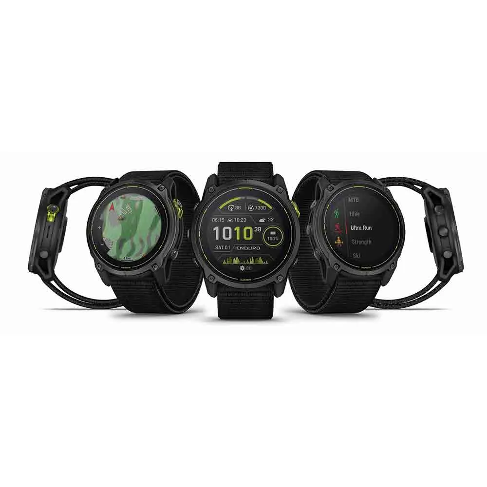 太陽能 GPS 手錶 Enduro 3 Sapphire Carbon Gray DLC Titanium with Black Nylon