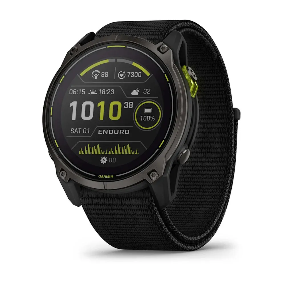 太陽能 GPS 手錶 Enduro 3 Sapphire Carbon Gray DLC Titanium with Black Nylon