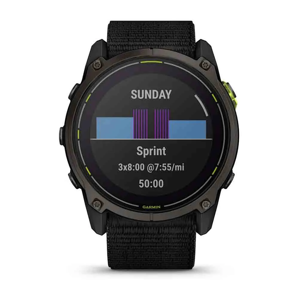 太陽能 GPS 手錶 Enduro 3 Sapphire Carbon Gray DLC Titanium with Black Nylon