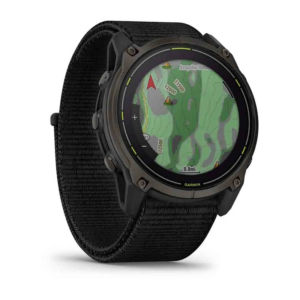 太陽能 GPS 手錶 Enduro 3 Sapphire Carbon Gray DLC Titanium with Black Nylon