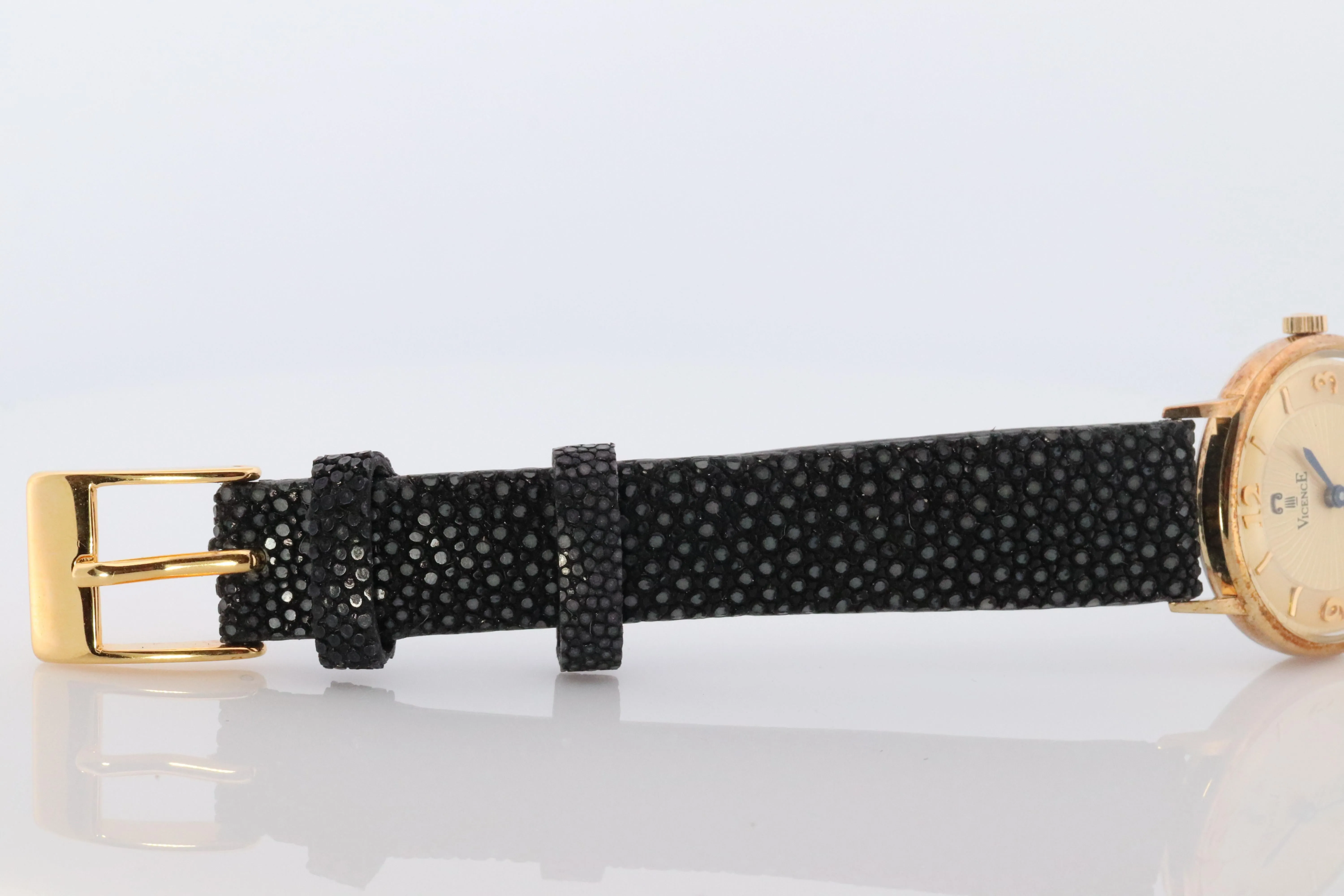 14k Vicence Wristwatch. Vicence Ladies Yellow Gold Watch.