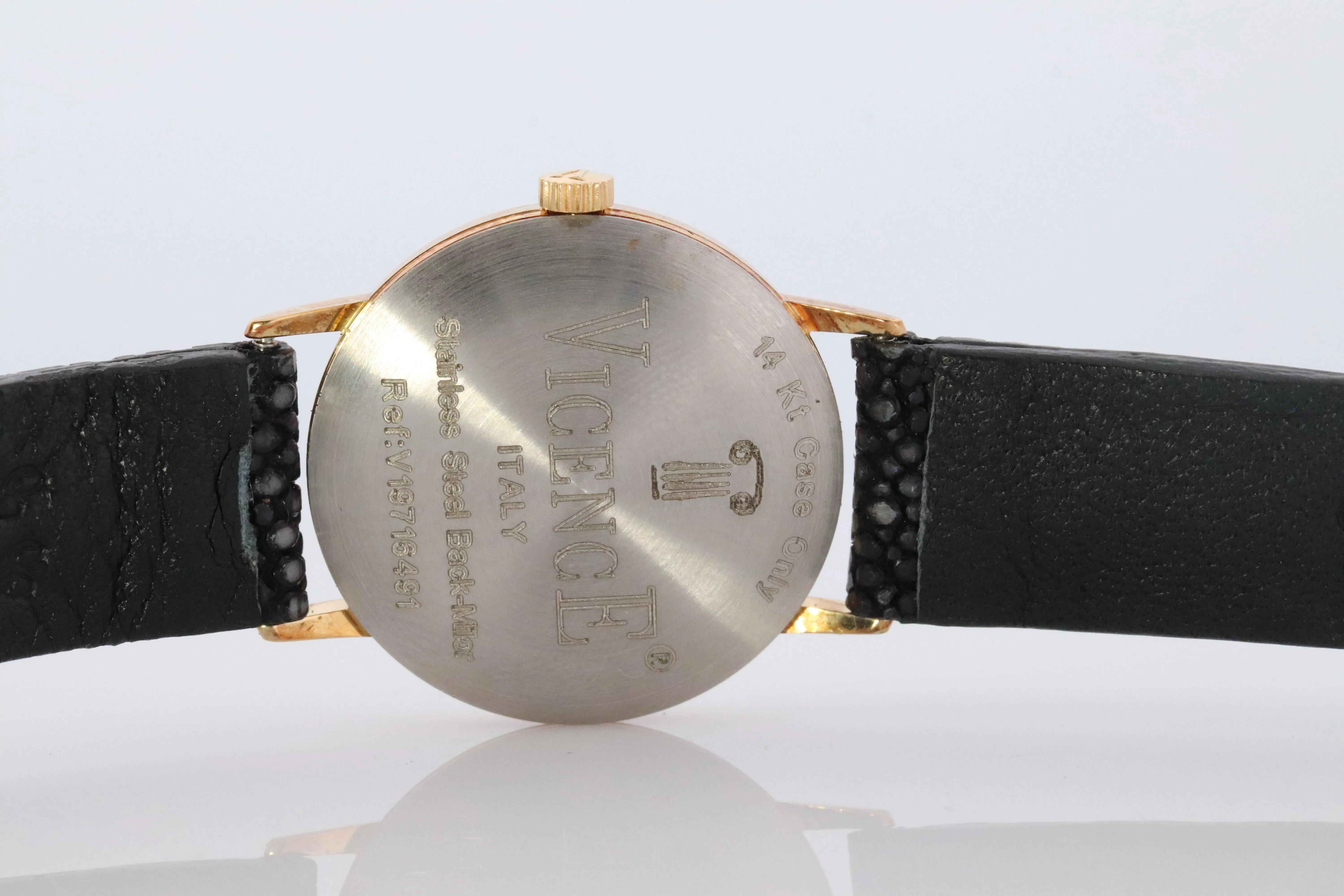 14k Vicence Wristwatch. Vicence Ladies Yellow Gold Watch.