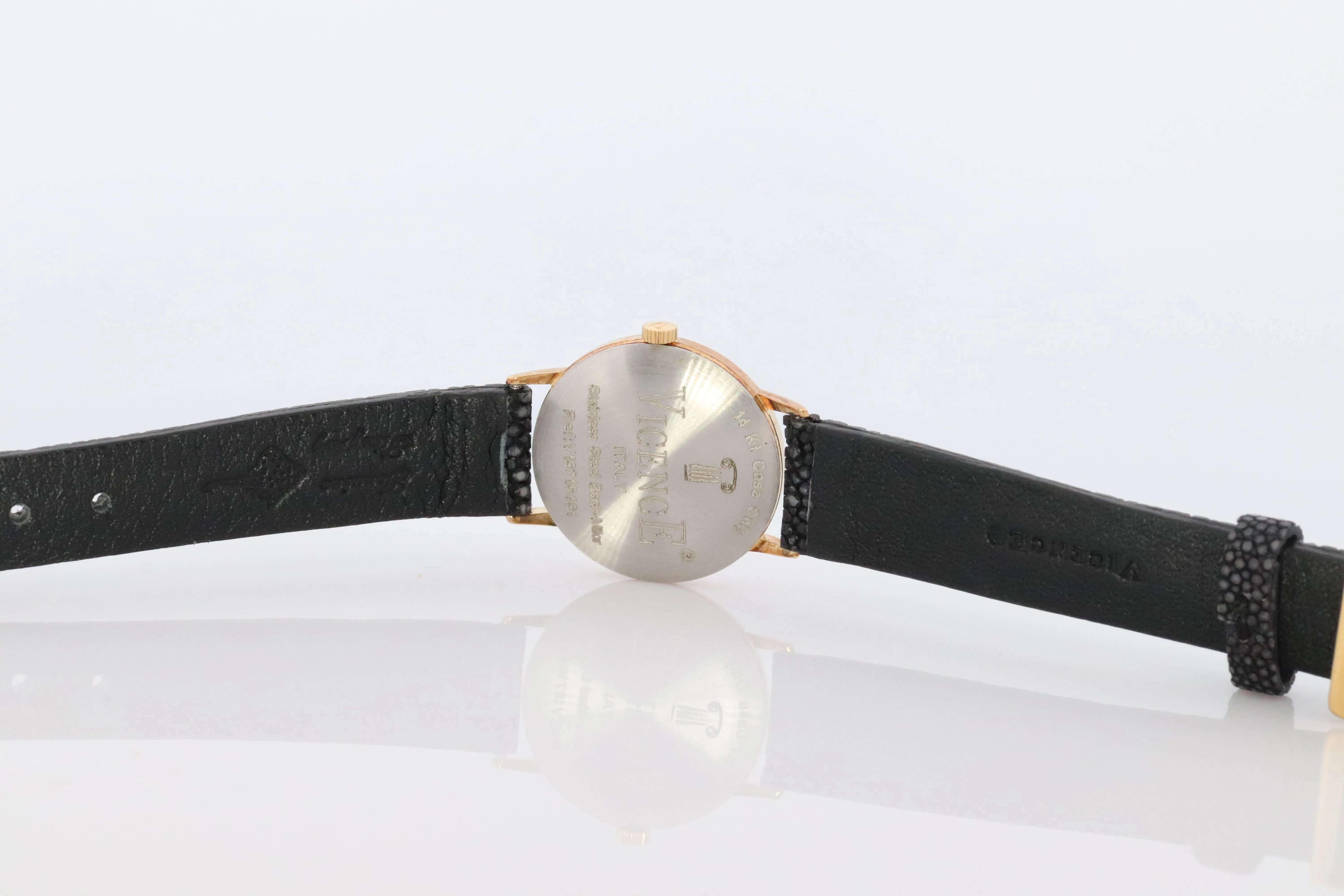 14k Vicence Wristwatch. Vicence Ladies Yellow Gold Watch.