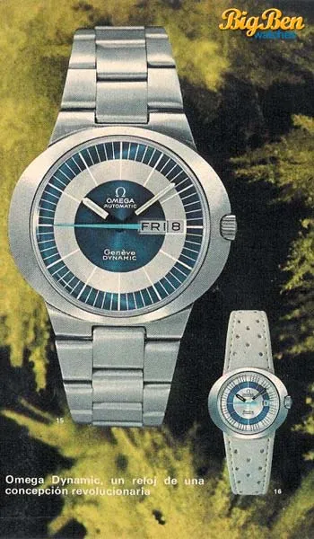 1969 Omega Geneve Dynamic Automatic Date with Rarer blue racing Dial 166.039 in Stainless Steel on Bracelet