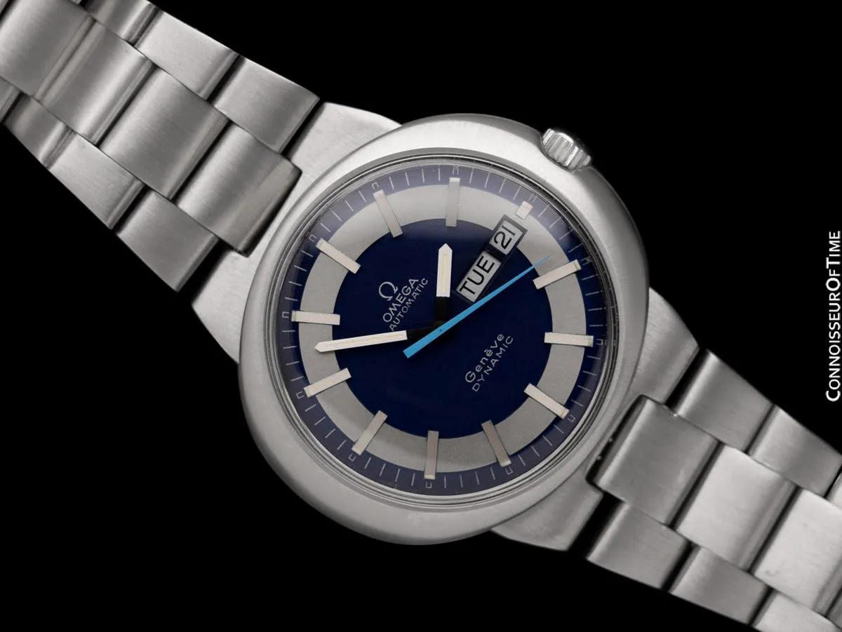 1974 Omega Dynamic Vintage Mens Bracelet Watch with Day & Date - Stainless Steel