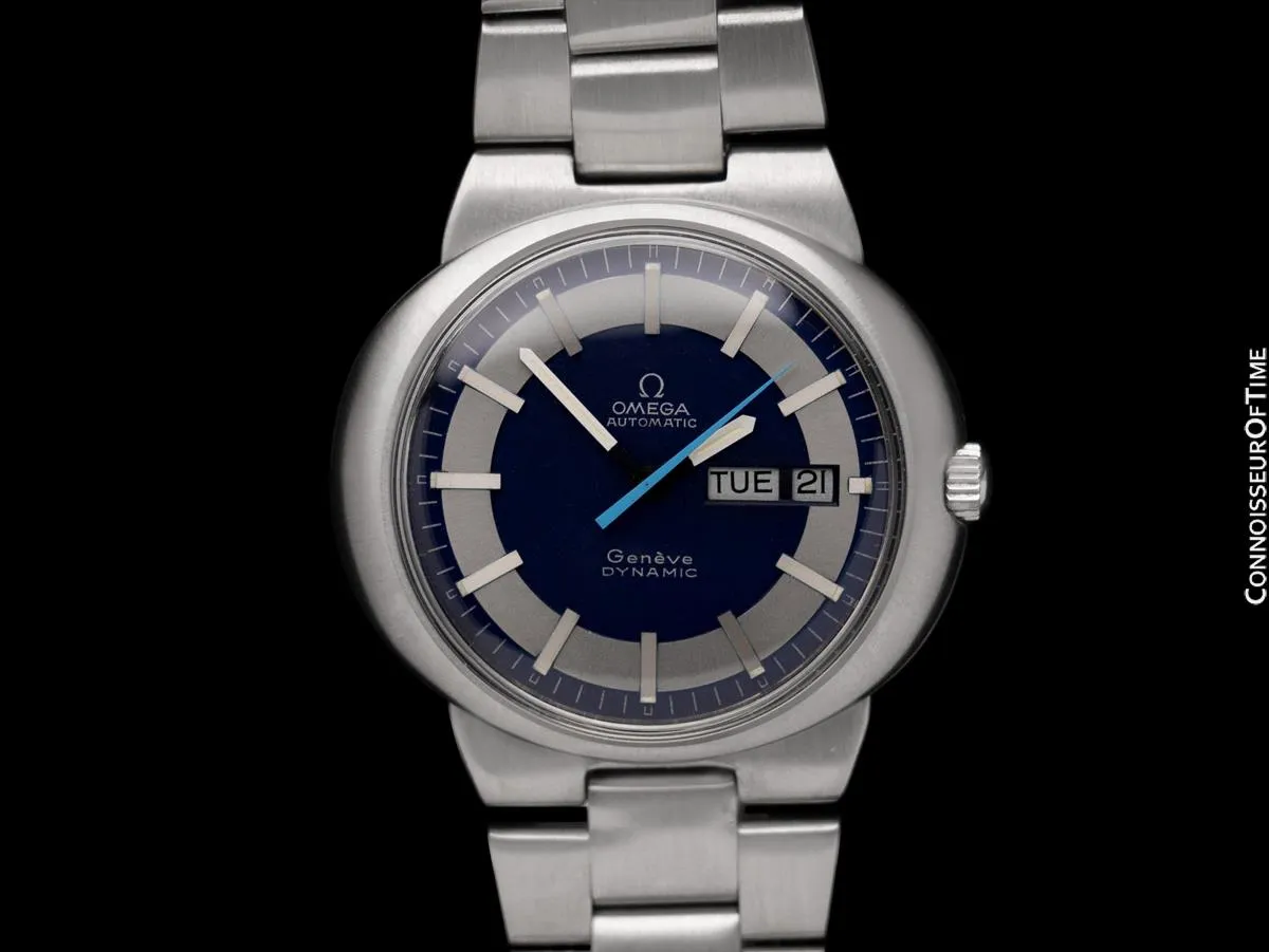 1974 Omega Dynamic Vintage Mens Bracelet Watch with Day & Date - Stainless Steel