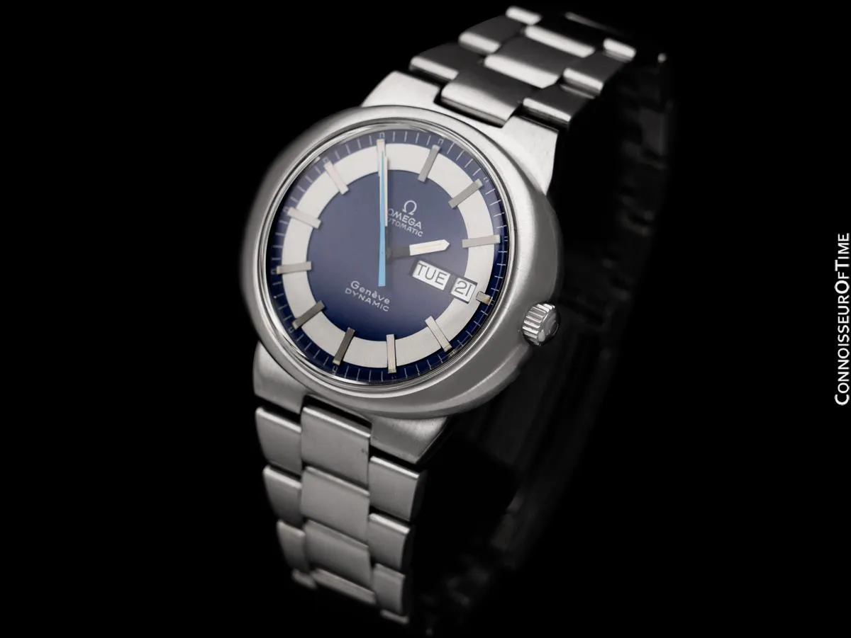 1974 Omega Dynamic Vintage Mens Bracelet Watch with Day & Date - Stainless Steel