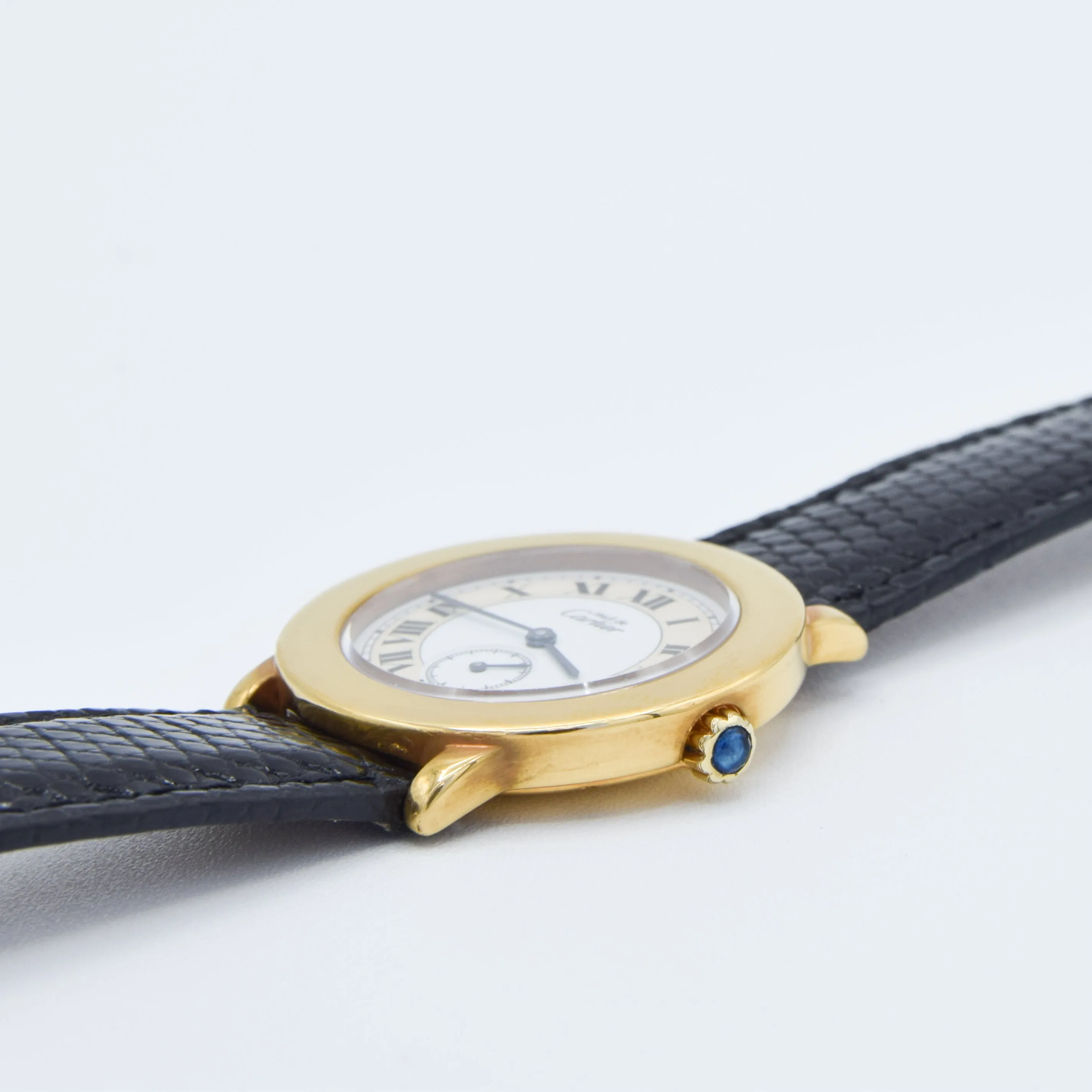 1990s Cartier 'Must de' Ronde with Roman Numerals in 925 Sterling Silver Gilt Vermeil Case Model 1810