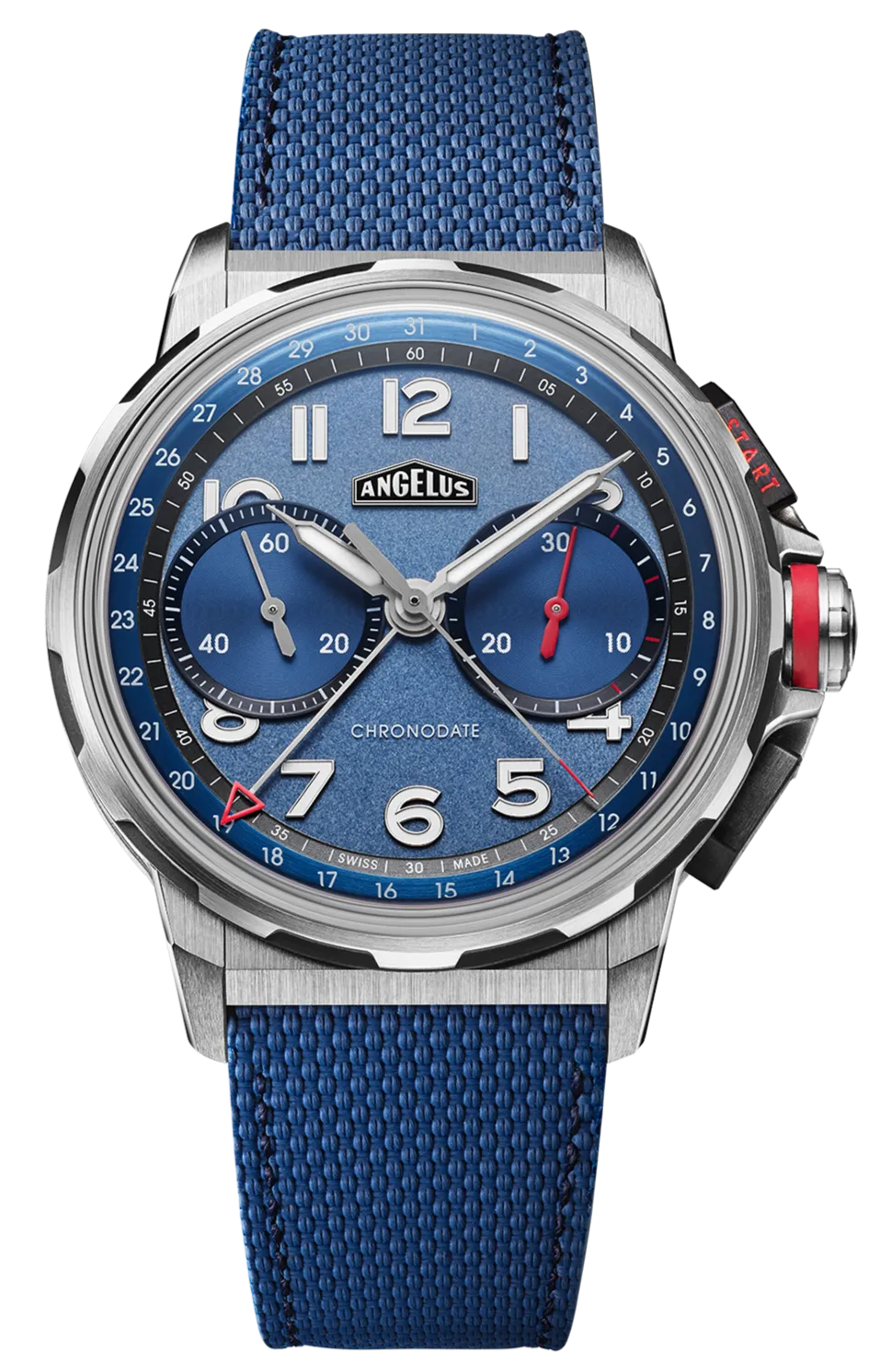 Angelus Watch Chronodate Titanium Blue Limited Edition