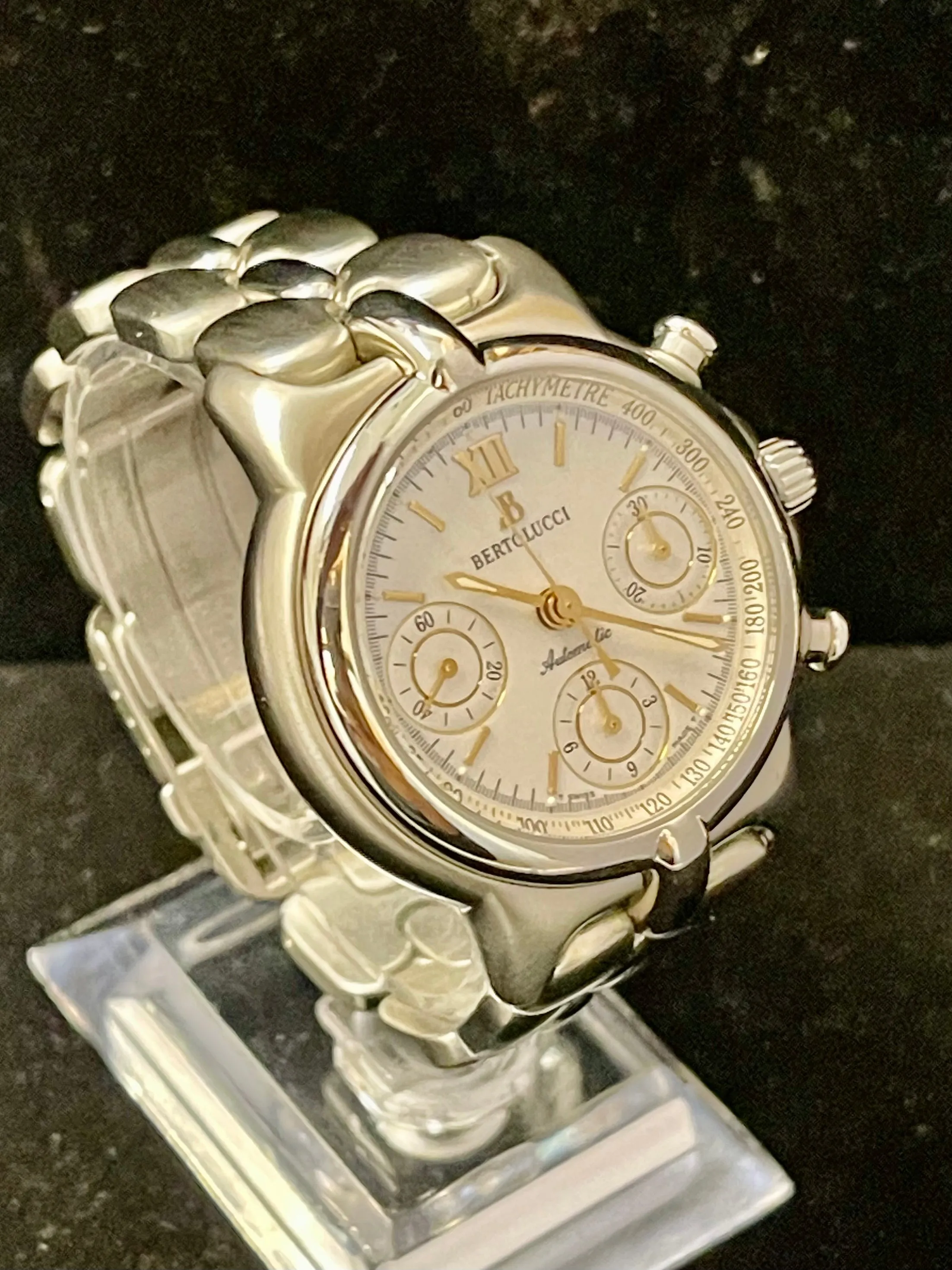 Bertolucci Beautiful Chronograph SS Automatic Men's Wrist Watch - $15K APR w/COA