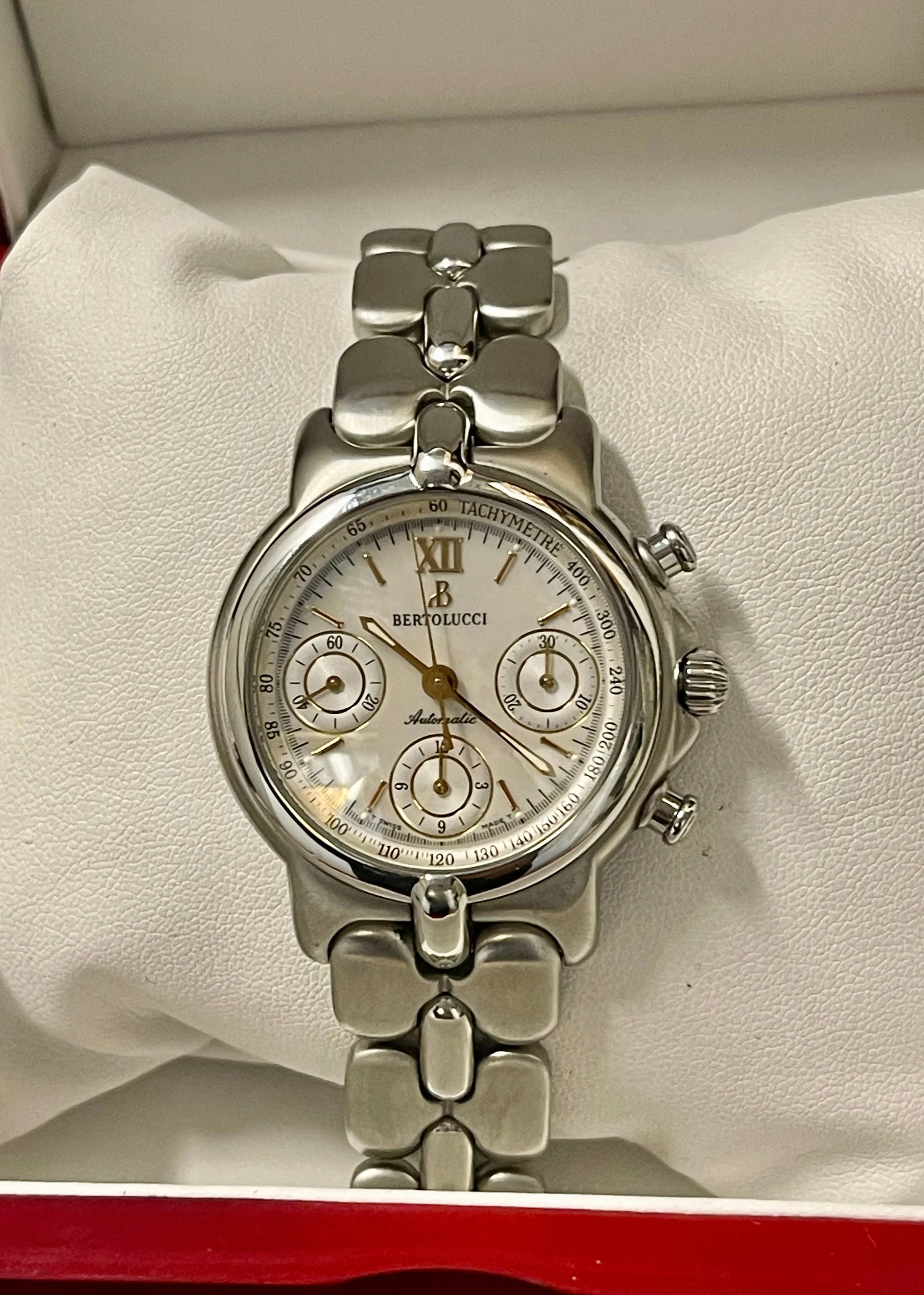Bertolucci Beautiful Chronograph SS Automatic Men's Wrist Watch - $15K APR w/COA