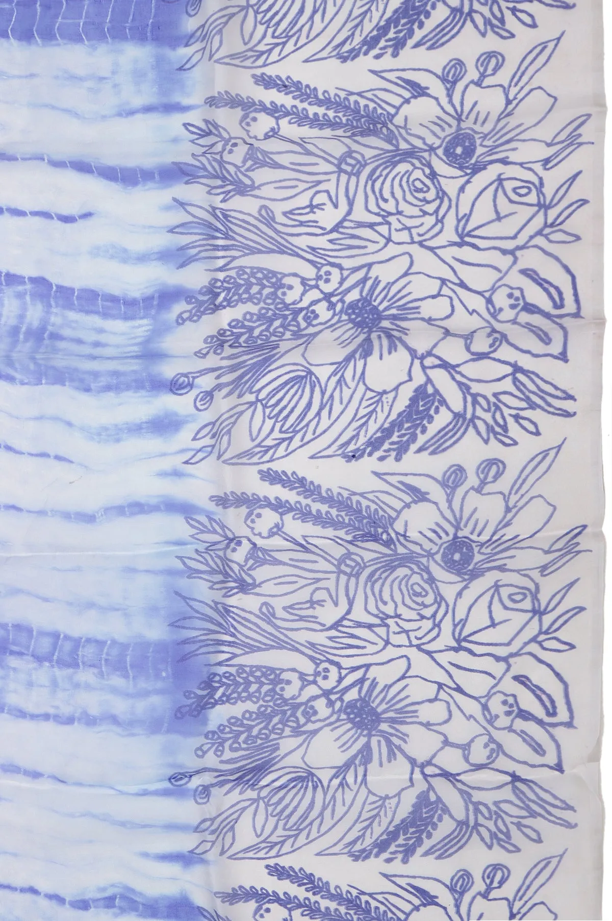 Blue Organza Saree with Abstract Design