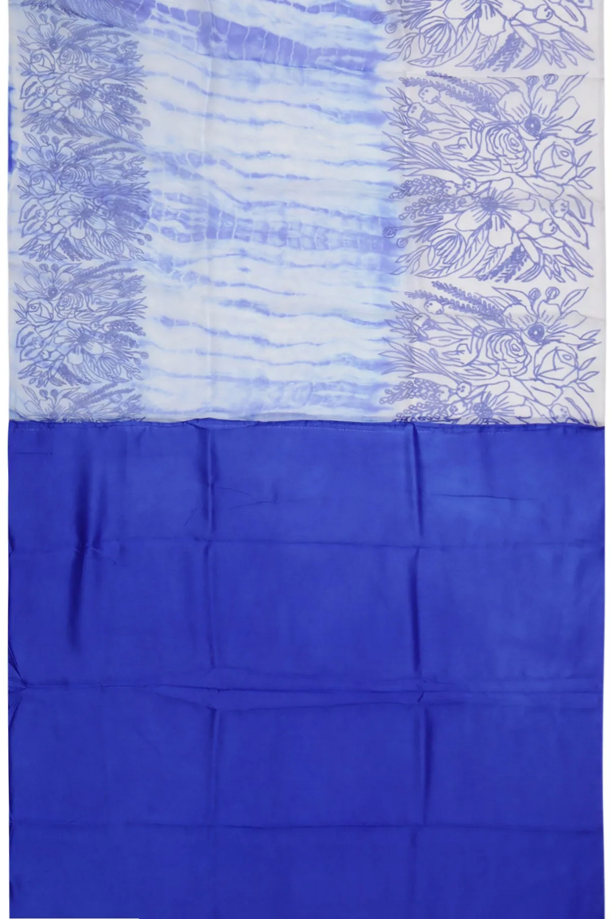 Blue Organza Saree with Abstract Design