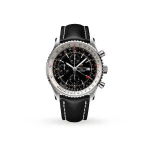 Breitling Navitimer 1 World Black 46MM Mens GMT Chronograph A24322121B2X1