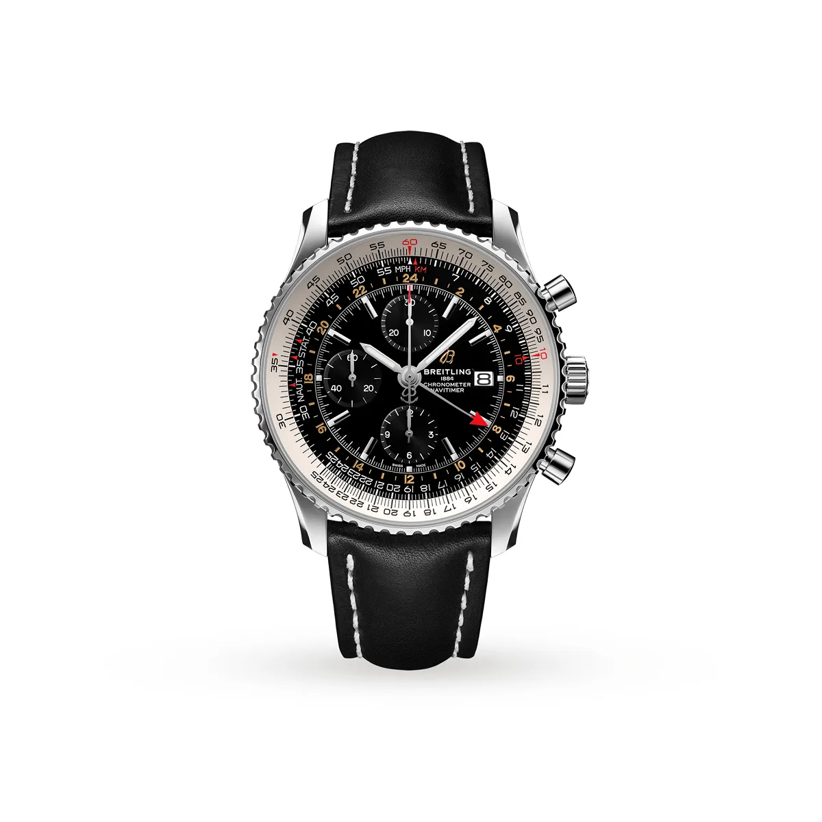 Breitling Navitimer 1 World Black 46MM Mens GMT Chronograph A24322121B2X1