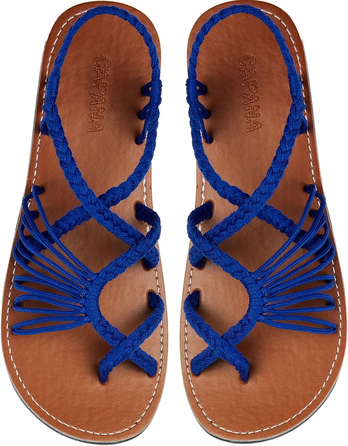 Capana Woven Women's Flat Sandals - Strappy Braided Sandals, Beach Sandals for Women Dressy Summer, Rope Bohemian Sandals, Spring Casual Womens Shoes, Comfy Boho Flats for Teen Girls  Banyan