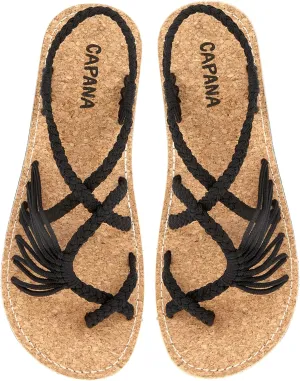 Capana Woven Women's Flat Sandals - Strappy Braided Sandals, Beach Sandals for Women Dressy Summer, Rope Bohemian Sandals, Spring Casual Womens Shoes, Comfy Boho Flats for Teen Girls  Banyan