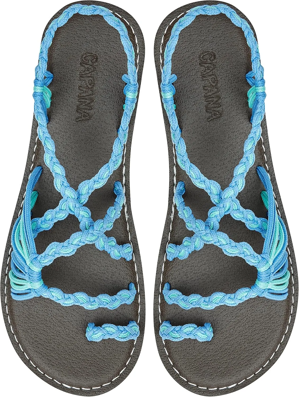 Capana Woven Women's Flat Sandals - Strappy Braided Sandals, Beach Sandals for Women Dressy Summer, Rope Bohemian Sandals, Spring Casual Womens Shoes, Comfy Boho Flats for Teen Girls  Commune