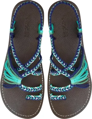 Capana Woven Women's Flat Sandals - Strappy Braided Sandals, Beach Sandals for Women Dressy Summer, Rope Bohemian Sandals, Spring Casual Womens Shoes, Comfy Boho Flats for Teen Girls  Commune