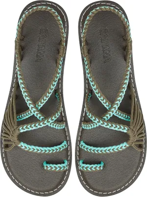 Capana Woven Women's Flat Sandals - Strappy Braided Sandals, Beach Sandals for Women Dressy Summer, Rope Bohemian Sandals, Spring Casual Womens Shoes, Comfy Boho Flats for Teen Girls  Commune