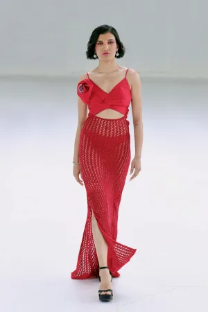 Carmine Rosa Knitted Gown