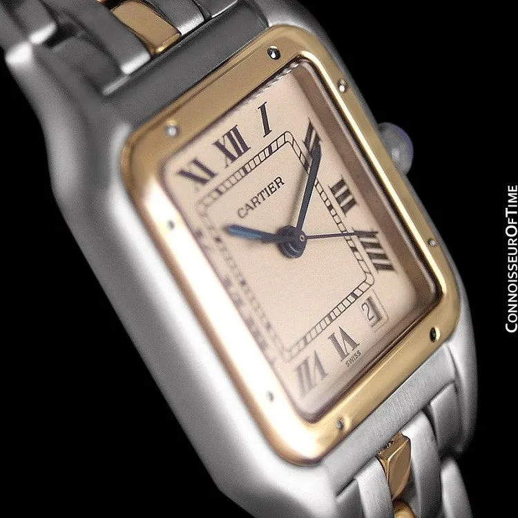 Cartier Panthere Two-Tone Mens Midsize / Unisex Watch, Date - Stainless Steel & 18K Gold - W25028B5