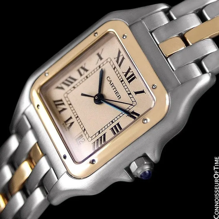 Cartier Panthere Two-Tone Mens Midsize / Unisex Watch, Date - Stainless Steel & 18K Gold - W25028B5