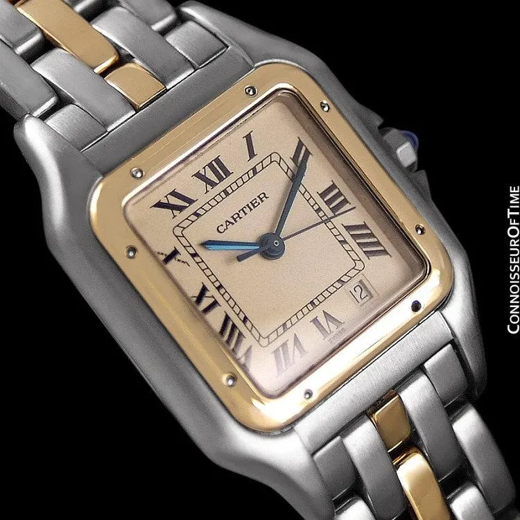 Cartier Panthere Two-Tone Mens Midsize / Unisex Watch, Date - Stainless Steel & 18K Gold - W25028B5