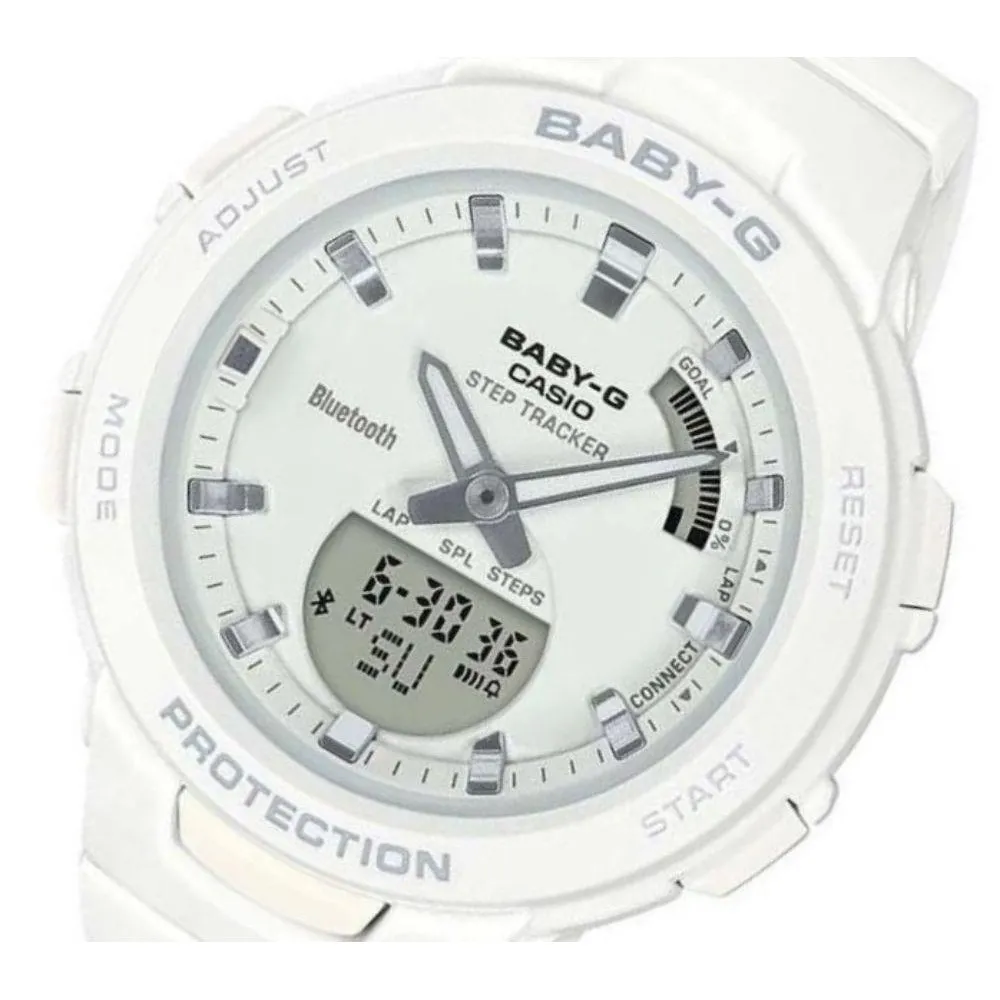Casio BABY-G Bluetooth White Digital Sports Ladies Watch - BSAB100-7A