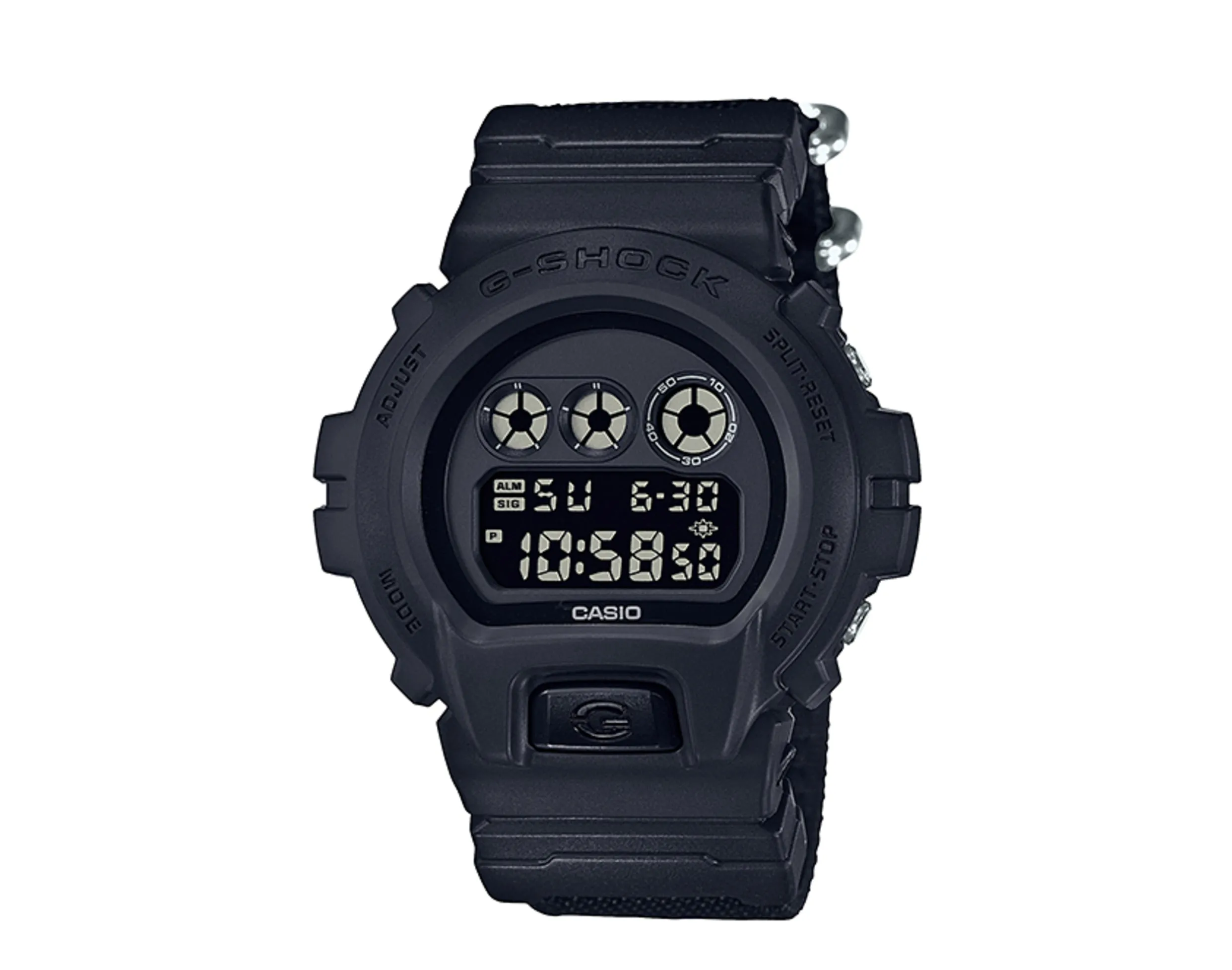 Casio G-Shock DW6900BBN Digital Black Out Resin & Cloth Band Men's Watch