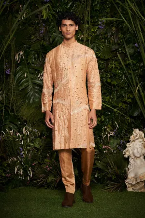 Champagne Celeste Burst Kurta with Pants