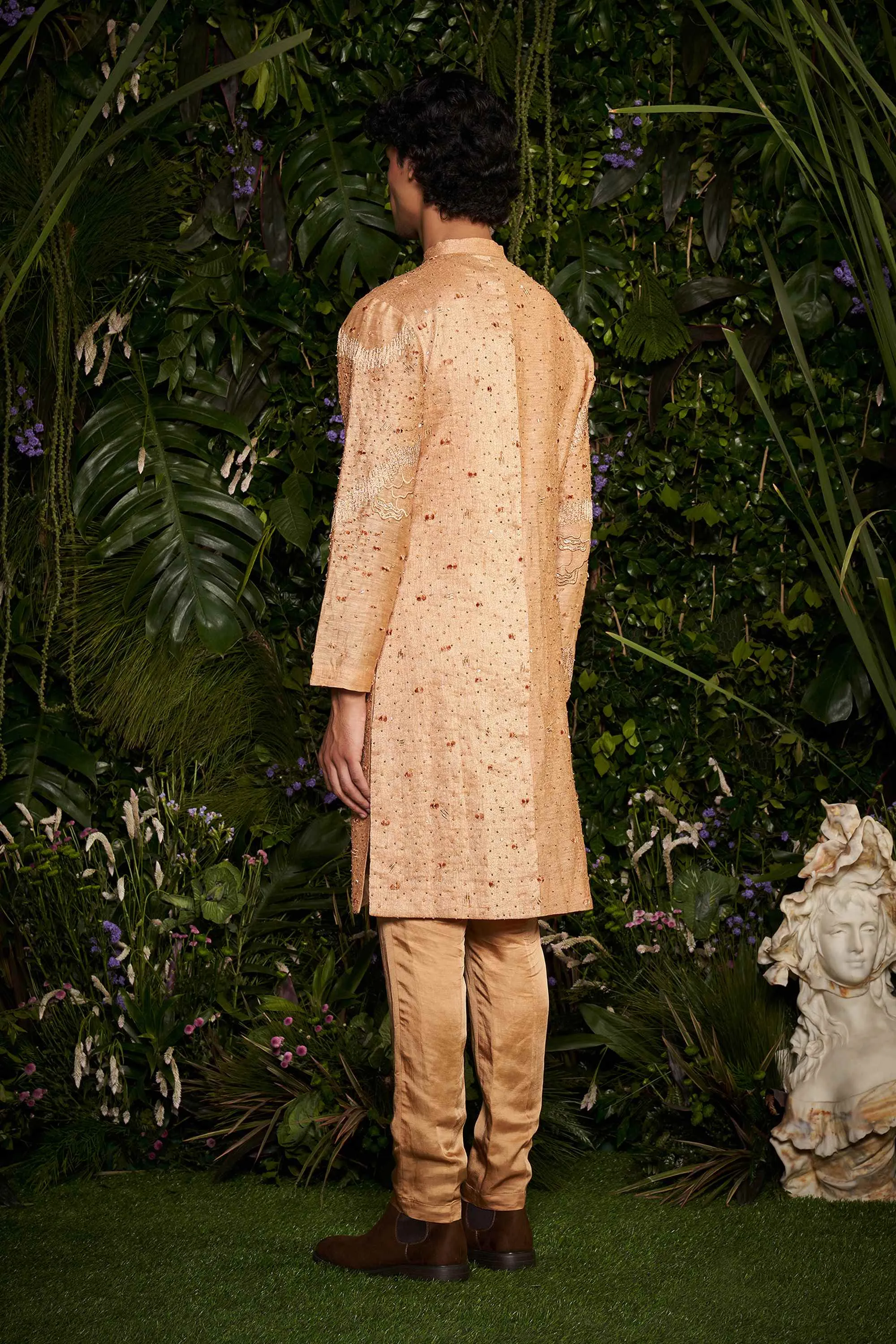 Champagne Celeste Burst Kurta with Pants