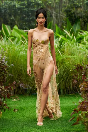Champagne Foliage Lucent Gown