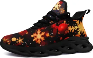 Christmas Running Shoes for Men Women  Holiday Festive Design, Comfortable Lightweight Tennis Shoes Mesh Walking Sneaker