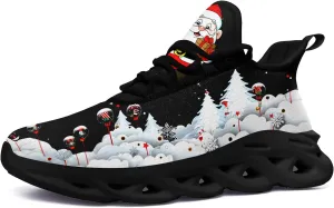 Christmas Running Shoes for Men Women  Holiday Festive Design, Comfortable Lightweight Tennis Shoes Mesh Walking Sneaker