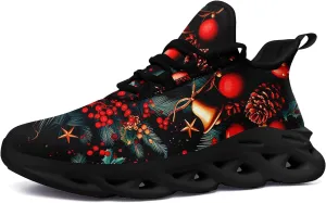 Christmas Running Shoes for Men Women  Holiday Festive Design, Comfortable Lightweight Tennis Shoes Mesh Walking Sneaker