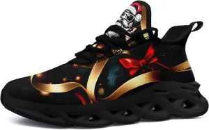 Christmas Running Shoes for Men Women  Holiday Festive Design, Comfortable Lightweight Tennis Shoes Mesh Walking Sneaker