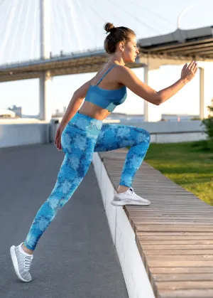 Cosmic Blue Galaxy Print Legging