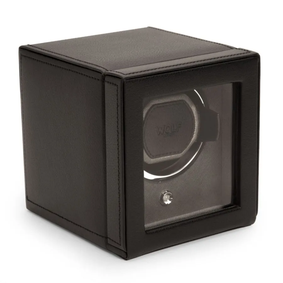 Cub Single Watch Winder with Cover in Black