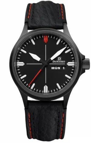 Damasko Watch DA 34 Black PVD Leather Pin