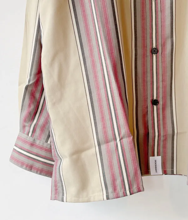 DESCENDANT/CHIEF MULTI STRIPE LS SHIRT FULL (BEIGE)