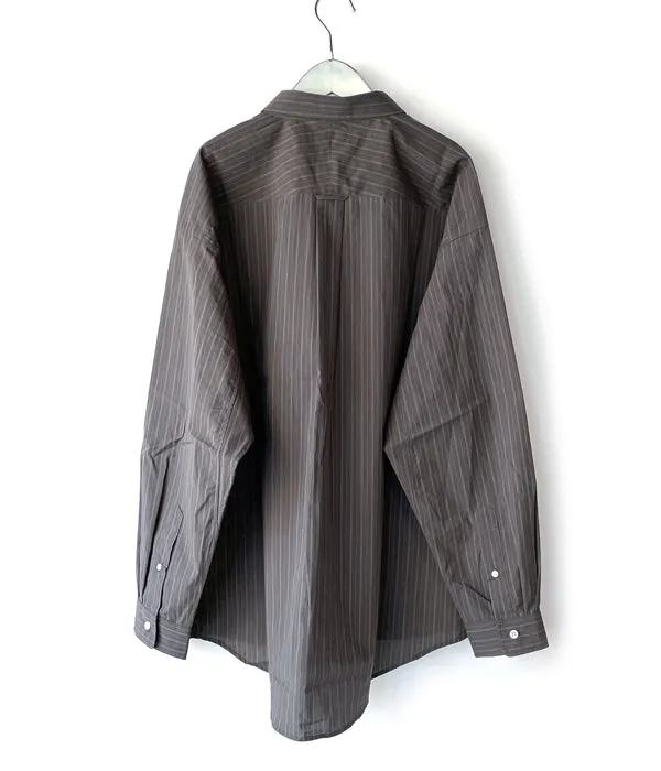 DESCENDANT/LANCE COTTON STRIPE LS SHIRT STANDARD (BLACK)