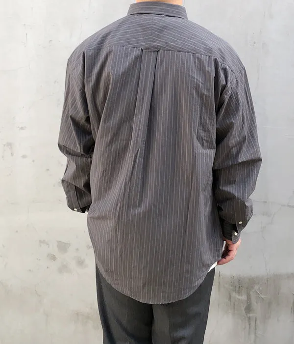 DESCENDANT/LANCE COTTON STRIPE LS SHIRT STANDARD (BLACK)