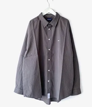 DESCENDANT/LANCE COTTON STRIPE LS SHIRT STANDARD (BLACK)