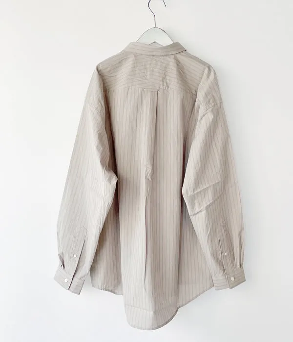 DESCENDANT/LANCE COTTON STRIPE LS SHIRT STANDARD (GRAY)