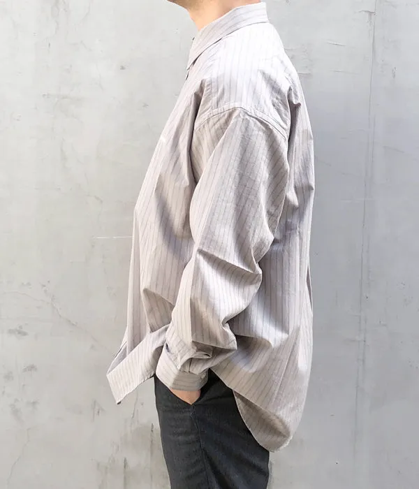 DESCENDANT/LANCE COTTON STRIPE LS SHIRT STANDARD (GRAY)