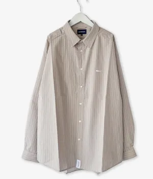 DESCENDANT/LANCE COTTON STRIPE LS SHIRT STANDARD (GRAY)