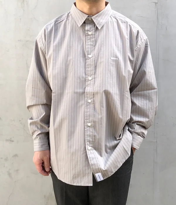 DESCENDANT/LANCE COTTON STRIPE LS SHIRT STANDARD (GRAY)