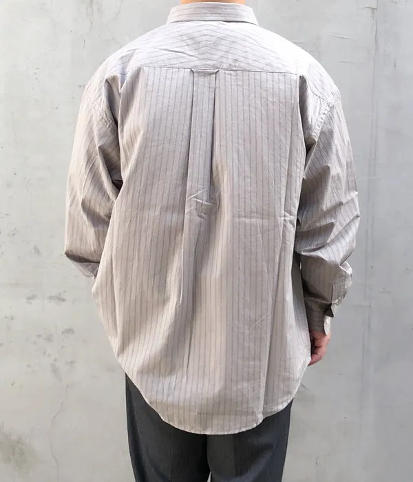 DESCENDANT/LANCE COTTON STRIPE LS SHIRT STANDARD (GRAY)