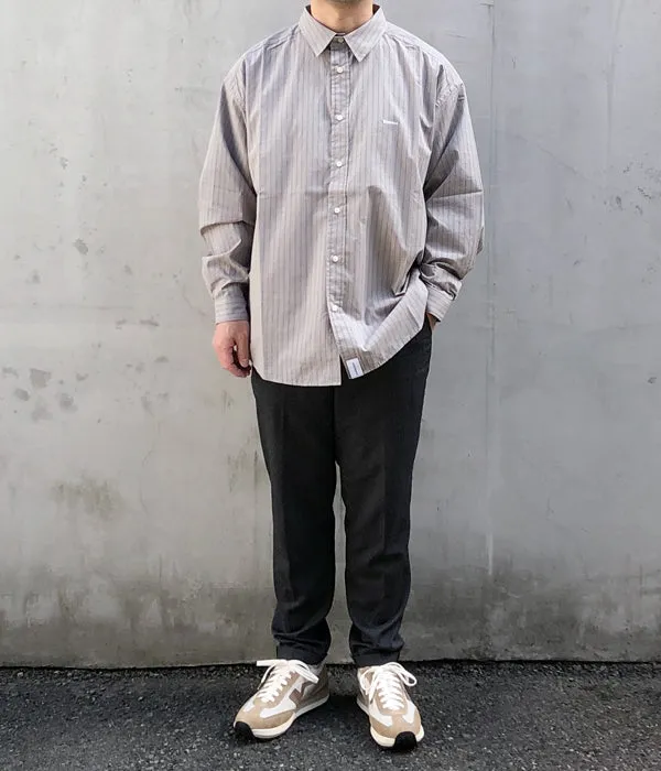 DESCENDANT/LANCE COTTON STRIPE LS SHIRT STANDARD (GRAY)